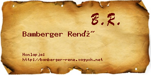 Bamberger René névjegykártya